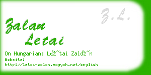 zalan letai business card